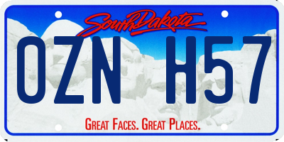 SD license plate 0ZNH57