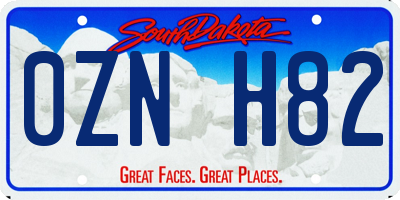 SD license plate 0ZNH82