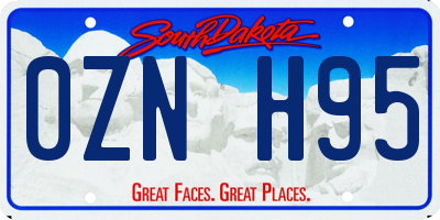 SD license plate 0ZNH95