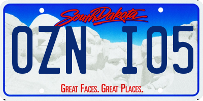 SD license plate 0ZNI05