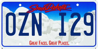 SD license plate 0ZNI29
