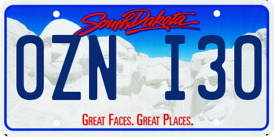 SD license plate 0ZNI30