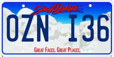 SD license plate 0ZNI36