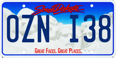 SD license plate 0ZNI38