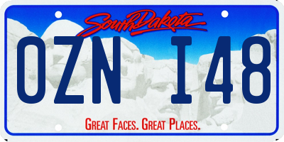 SD license plate 0ZNI48