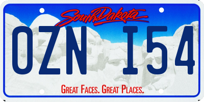 SD license plate 0ZNI54