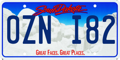 SD license plate 0ZNI82