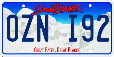 SD license plate 0ZNI92