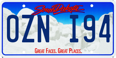 SD license plate 0ZNI94