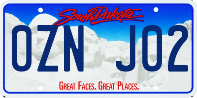 SD license plate 0ZNJ02