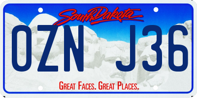 SD license plate 0ZNJ36