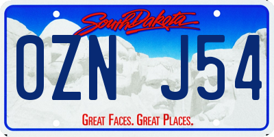 SD license plate 0ZNJ54