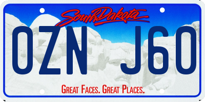 SD license plate 0ZNJ60