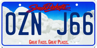 SD license plate 0ZNJ66