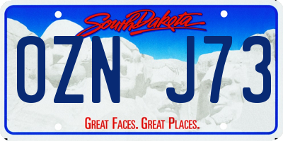 SD license plate 0ZNJ73