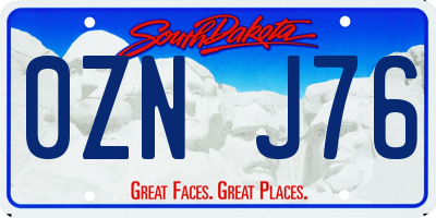 SD license plate 0ZNJ76