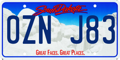 SD license plate 0ZNJ83