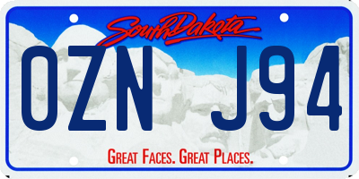 SD license plate 0ZNJ94