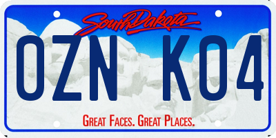 SD license plate 0ZNK04