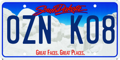 SD license plate 0ZNK08