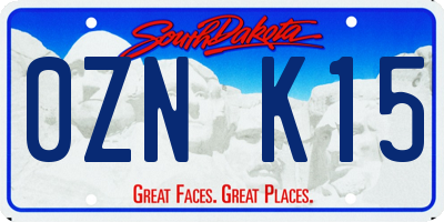 SD license plate 0ZNK15