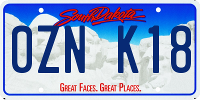 SD license plate 0ZNK18