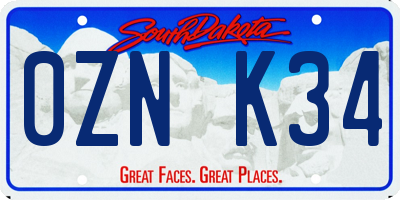 SD license plate 0ZNK34