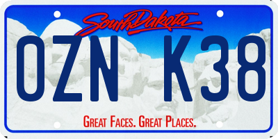 SD license plate 0ZNK38
