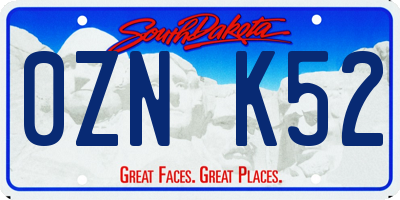 SD license plate 0ZNK52