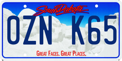 SD license plate 0ZNK65