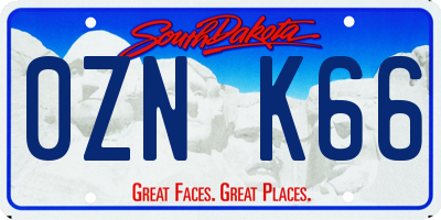 SD license plate 0ZNK66