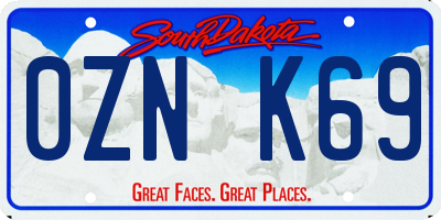 SD license plate 0ZNK69