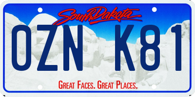 SD license plate 0ZNK81