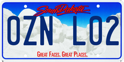 SD license plate 0ZNL02