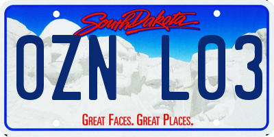 SD license plate 0ZNL03