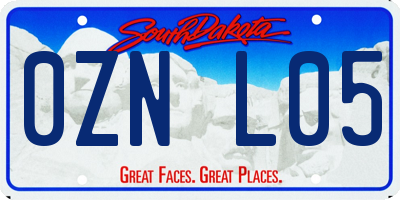 SD license plate 0ZNL05