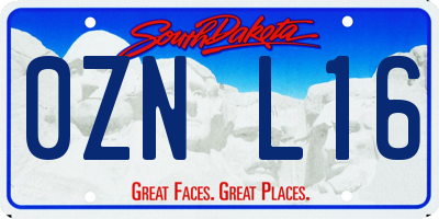 SD license plate 0ZNL16