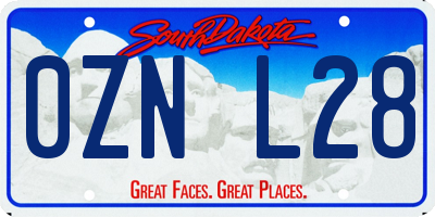 SD license plate 0ZNL28