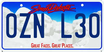 SD license plate 0ZNL30
