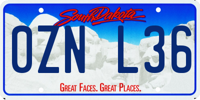SD license plate 0ZNL36