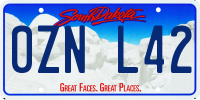 SD license plate 0ZNL42