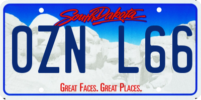 SD license plate 0ZNL66