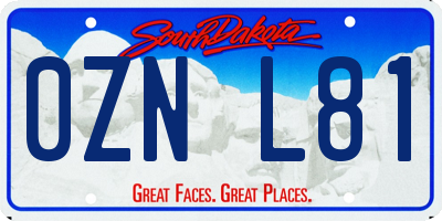 SD license plate 0ZNL81