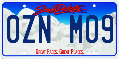 SD license plate 0ZNM09