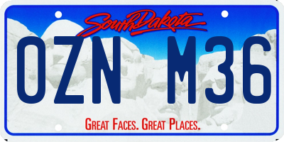 SD license plate 0ZNM36