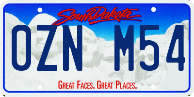 SD license plate 0ZNM54