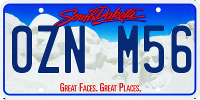 SD license plate 0ZNM56
