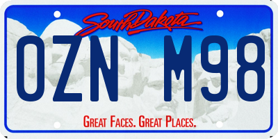 SD license plate 0ZNM98