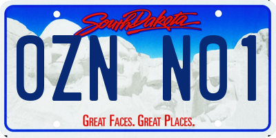 SD license plate 0ZNN01