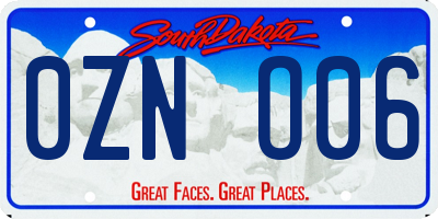SD license plate 0ZNO06